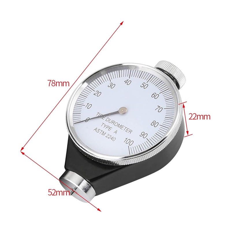 Moofey 0-100 HA Hardness Tester, Shore Type A Durometer, Rubber Tire Durometer Hardness Tester Meter for Rubber, Plastic, Tire, Leather, Wax (A Type) - Image 2